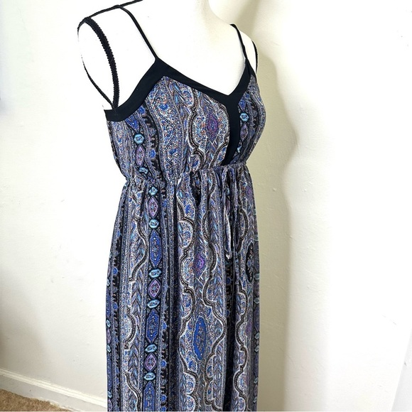 Doe & Rae Bohemian Maxi Long Dress Women Size X Small Blue Sleeveless - Picture 10 of 10